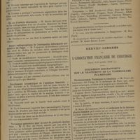 1489 - Page 1493 - XIe Réunion annuelle de la société française d'orthopédie. Paris, 11 octobre 1929. Deuxième question. Les luxations récidivantes de l'épaule. Rapporteur : M. L. Tavernier... Ostéotomies segmentaires pour tibias rachitiques. M. Michel / Un cas d'ostéite éburnante. M. Rendu / Aspect radiographique de l'ostéopathie déformante progressive de Paget. M. Lasserre / Décollement traumatique de l'épiphyse fémorale. MM. Mathieu et R. Ducroquet / Technique opératoire pour la cure du pied plat douloureux. M. G. Huc / Luxation pathologiques simples de la hanche. M. Roederer / Élections / XXXVIIIe Congrès de l'association française de chirurgie. Paris, 8-13 octobre 1929. Discussion des rapports sur le traitement de la tuberculose pulmonaire. Phrénicectomie. Technique et résultats. M. Picot / Traitement chirurgical de la tuberculose pulmonaire. M. Jacobovici