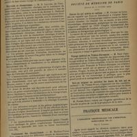 1527 - Page 1531 - Sociétés savantes. Société de thérapeutique. (Séance du 9 octobre 1929) / Thyroïde et rhumatisme. M. R. Lautier... / Traitement des rhumatismes. M. Mathieu-Pierre Weil / Société de médecine de Paris. (Séance du 11 octobre 1929). Cancer du col utérin et radium. M. Foveau de Courmelles rappelle que Danlos / Voyage médical en Tchéco-Slovaquie. M. René Gaultier / Doit-on soigner ou extraire les dents de lait qui se carient ? M. Pierre-Robin / Pratique médicale. L'analgésie obstétricale par l'hémypnal injectable VIII ; par J. Lamoril