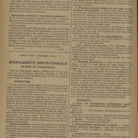 1550 - Page 1554 - XXe Congrès français de médecine. Montpellier, 15-17 octobre 1929. Deuxième question. L'hypotension artérielle. III. L'hypotension artérielle dans les maladies chroniques. Rapporteur : G. Giraud... / Notes pour l'internat (oral). Endocardite rhumatismale. (Signes et diagnostic)