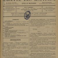 1587 - Page 1593 - Sommaire / Informations. Hôpitaux de Paris. Concours de l'internat / Concours d'oto-rhino-laryngologiste / Concours pour l'agrégation / Facultés de médecine. Paris / Lille / Montpellier / Distinctions honorifiques / Association corporative des étudiants de médecine