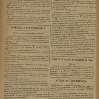 1600 - Page 1606 - Variétés. Les venins de serpents et leurs emplois thérapeutiques / Intérêts professionnels. Syndicat des chirurgiens français / Actes de la faculté de médecine de Paris. Thèses / Cours et conférences. Cours de la faculté de médecine de Paris