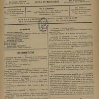 1603 - Page 1609 - Sommaire / Informations. Hôpitaux de Paris. Concours d'oto-rhino-laryngologiste / Concours d'ophtalmologiste / Hôpitaux de province. Marseille / Orléans / Facultés de médecine. Lille / Lyon / Asiles publics d'aliénés / La quarantenaire de la société de psychothérapie, d'hypnologie et de psychologie