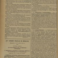 1634 - Page 1640 - Revue générale. Traitement de la tuberculose pulmonaire par les antigènes méthyliques et les sels d'or ; par M. Charle Toinon... Accidents et complications (A suivre) / XXe Congrès français de médecine. Montpellier, 15-17 octobre 1929. Troisième question. Le traitement des syndromes anémiques. I. Indications et résultats du traitement diététique, de l'opothérapie et de l'hémothérapie. Rapporteur : M. P. Lambin...