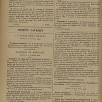 1676 - Page 1684 - XXe Congrès français de médecine. Montpellier, 15-17 octobre 1929. III. Traitements médicamenteux, physiothérapique, climatique et hydrologique des syndromes anémiques. Rapport de M. J. Carles... Discussions et communications sur les anémies. (A suivre) / Sociétés savantes. Académie des sciences. (Séance du 12 novembre 1929). Thymus et croissance. M. A. Babès / Académie de médecine. (Séance du 12 novembre 1929). Utilisation du singe pour la préparation du sérum. M. A. Pettit / Les pèlerinages musulmans. M. Vaquez / Hygiène publique / Le diplôme de chirurgiens. M. Rouvillois / (Séance du 19 novembre 1919) / Quatre ans d'immunisation antidiphtérique à l'école primaire départementale de Vitry (janvier 1926-novembre 1929). MM. Louis Martin, Georges Loiseau et Albert Laffaille