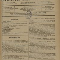 1717 - Page 1725 - Sommaire / Informations. Hôpitaux de Paris. Concours de l'internat / Concours d'ophtalmologiste / Concours de stomatologiste / Concours de la médaille d'or / Hôpitaux de province. Bordeaux / Toulon / La transformation de l'école de médecine de Marseille. (Voir la suite des « Informations », p. 1738)