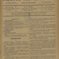 1733 - Page 1741 - Sommaire / Informations. Hôpitaux de Paris. Concours de l'internat / Concours de stomatologiste / Assistants d'électro-radiologie des hôpitaux / Prix Civiale / Hôpitaux de province. Orléans / Facultés de médecine. Montpellier / Toulouse / Faculté libre de médecine de Lille / Écoles de médecine. Angers / La transformation en faculté de l'école de médecine de Marseille
