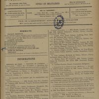 1769 - Page 1777 - Sommaire / Informations. Hôpitaux de Paris. Concours de l'internat / Concours de la médaille d'or / Concours d'oto-rhino-laryncologiste des hôpitaux / Prix Civiale / Prix Fillioux
