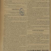 1770 - Page 1778 - Informations. Médaille offerte au Docteur Louis Funck-Brentano. (Voir la suite des « Informations », p. 1787) / Chronique. La commémoration du séjour de Pasteur à Bordighera (1886-1887) / Notes de pratique. En période de grippes...