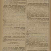 1818 - Page 1826 - Sociétés savantes. Société de chirurgie. (Séance du 4 décembre 1929). Bistouri électrique. M. Heitz-Boyer, sur un travail de Guillemin / Maladie de Banti. Splénectomie. Résultat au bout de deux ans. M. Desplas / Phlegmon cervical. M. Sauvé / Résection vésicale au bistouri électrique. M. Heitz-Boyer / Société de neurologie. (Séance du 7 novembre 1929). Suite des études sur la catatonie expérimentale. L'épreuve de la bulbocapnine dans la série animale. Comparaison des stades de l'intoxication avec les diverses manifestations du syndrome catatonique chez l'homme. MM. H. de Jong et H. Baruk / L'action de l'insuline dans la cachexie parkinsonienne. MM. J. Froment et G. Mouriquand / Méningiome du lobe frontal opéré avec succès. MM. O. Crouzon et Cl. Vincent / Sclérose combinée subaiguë de la moelle sans anémie ni cachexie. MM. André-Thomas, H. Schaeffer et Amyot