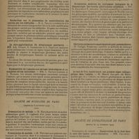 1840 - Page 1848 - Sociétés savantes. Société de biologie. (Séance du 30 novembre 1929). Tuberculose atypique du cobaye avec tumeurs et suppurations ganglionnaires. MM. Paisseau et Oumansky / Recherches sur le phénomène de neutralisation des toxines par les aldéhydes. M. L. Vellux / La séro-agglutination du streptocoque gourmeux. MM. Ach. Urbain, G. Carpentier et L. Chaillot / Perméabilité de l'amnios aux sérums hétérologues et au complexe sérum antitoxine. MM. L. Nattan-Larrier et L. Richard / Société de médecine de Paris. (Séance du 8 novembre 1929). Présentation de malade. M. Houlie / Présentation de malade. M. Watterwald / Chirurgie du duodénum. M. Victor Pauchet / Orientation moderne du traitement biologique de la blennorragie. Les vaccins plurivalents colloïdaux. MM. G. Delater et S. Abramof / Chirurgie pulmonaire expérimentale post-pneumothorax. M. Georges Rosenthal / Le mal de Pott lombo-sacré, son premier signe radiographique chez l'adulte. M. Marcel Galland... / Société de stomatologie de Paris. (Séance du 19 novembre 1929) / Epithélioma de la langue. M. Béliard / Prothèse. M. Béliard
