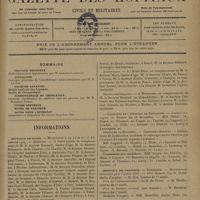 1849 - Page 1857 - Sommaire / Informations. Hôpitaux de Paris. Mutations à la date du 25 décembre 1929 / Concours de l'internat de Brévannes / Hôpitaux de province. Bordeaux