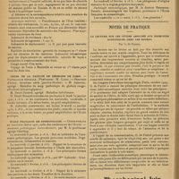 0042 - Page 34 - Informations. Avis de concours / Cours de la Faculté de médecine de Paris. Pathologie médicale / École française de stomatologie. Cours publics et gratuits / Notes de pratique. La lecture sur les lèvres associée aux exercices acoustiques chez les sourds ; par G. de Parrel
