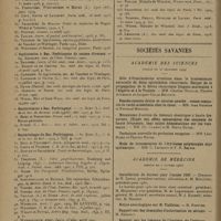 0066 - Page 58 - Revue générale. Les septicémies à Bacillus Perfringens ; par P. Baize... II. Formes cliniques / Sociétés savantes. Académie des sciences. (Séance du 30 décembre 1929) / Académie de médecine. (Séance du 7 janvier 1930). Installation du bureau pour l'année 1930 / Sur les oeufs et leur conservation par le froid. M. Cadiot