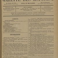 0073 - Page 65 - Sommaire / Informations. Hôpitaux de province. Alger / Internat / Externat / Facultés de médecine. Paris / Strasbourg / Écoles de médecine. Clermont / Marseille