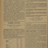 0098 - Page 90 - Revue générale. Infarctus du myocarde ; par M. Paul Véran... Traitement / Sociétés savantes. Académie des sciences. (Séance du 6 janvier 1930). Répartition du nickel et du cobalt dans les plantes. MM. Gabriel Bertrand et M. Mokragnatz / Contribution à l'étude de l'anthracose pulmonaire. Tolérance des cultures de tissus vis-à-vis des particules de houille. MM. A. Policard et M. Boucharlat / Académie de médecine. (Séance du 14 janvier 1930). Présentation. M. Siredey / Effets de la vaccination B. C. G. sur la réduction de la mortalité générale infantile. M. Calmette