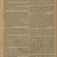 0099 - Page 91 - Sociétés savantes. Académie de médecine. (Séance du 14 janvier 1930). Effets de la vaccination B. C. G. sur la réduction de la mortalité générale infantile. M. Calmette / Observations sur la biologie du Stegomya fasciata. M. Legendre / La valeur clinique du point cervical phrénique. M. Constantin Poenaru Caplesco..., communications faites par M. Milhaïl Iliesco / Comité secret / Société médicale des hôpitaux. (Séance du 10 janvier 1929). Forme pseudo-pleurétique du cancer du poumon par paralysie phrénique. M. Sergent / Sur le traitement de la tuberculose pulmonaire associée au diabète avec dénutrition, par le pneumothorax artificiel. MM. Marcel Labbé, Raoul Boulin et L. Justin-Besançon / Un cas de maladie de Kussmaul. MM. J. Hutinel, Coste et Arnaudet / Zona et vaccine. MM. Aubertin et Fléury / Dilatation bronchique chez l'enfant donnant une image de pleurésie médiastine. MM. Juan José Leunda et Antoine Carran... / Traitement de la fissure anale par les injections locales de quinine-urée. MM. R. Bensaude, André Cain et J.-A. Lièvre