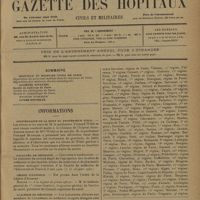 0105 - Page 97 - Sommaire / Informations. Anniversaire de la mort du Professeur Widal / Facultés de médecine. Concours d'agrégation / Légion d'honneur. Marine / Académie de médecine / Guerre