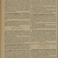 0156 - Page 148 - Sociétés savantes. Société de biologie. (Séance du 11 janvier 1930). Acidose au cours de la gestation normale et pathologique. MM. Lévy, Solal, Jean Dalsace et Mlle Girardot / De l'anaphylaxie alimentaire et de la désensibilisation « per os » par le procédé de Besredka. M. Richard Jahiel / Le taux du potassium du sang. MM. Rémond et Cautegril / (Séance du 18 janvier 1930). Sur la culture de l'ultravirus tuberculeux. MM. J. Valtis et A. Saenz / Le lieu de formation de l'adrénaline, substance médullaire ou substance corticale de la surrénale ? MM. J.-E. Abelous et R. Argaud / De la vaccination contre le B. typhi murium par le procédé de Besredka. MM. L.-C. Strong et R.-A. Hicks / Etude « in vitro » sur l'antivirus staphylococcique. M. L. Chaillot / Immunisation contre le venin de cobra par les complexes venins-savons. M. Maurice Renaud / Développement et croissance de chiens élevés avec un lait artificiel renfermant des protéines viscérales. M. Maurice Renaud / Au sujet de l'encéphalo-myélite épizootique du renard. MM. C. Levaditi, P. Lépine et J. Bazin / Société médicale et anatomo-clinique de Lille. (Séance du 14 janvier 1930). Résultats et indications de l'ostéosyntèse dans le mal de Pott chez l'enfant. M. H. Billet