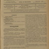 0221 - Page 213 - Sommaire / Informations. Hôpitaux de province. Marseille / Facultés de médecine. Montpellier / Citation à l'ordre de la nation / Guerre. Comité consultatif de santé / Les fêtes latines à Cannes