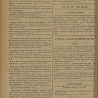 0242 - Page 234 - Informations. Écoles de plein air et préventoria scolaires. Cours normaux gratuits / Comité médical des Bouches-du-Rhône. Prix Sirus Pirondi 1931 / Médecins parisiens de Paris / Le VIe bal annuel de la médecine française... / Nécrologie / Notes de pratique. En période de grippes... / Actes de la Faculté de médecine de Paris. Thèses / Renseignements