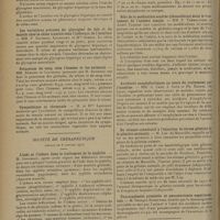 0270 - Page 262 - Sociétés savantes. Société de biologie. (Séance du 8 février 1930). Les variations précoces du glycogène du foie et du muscle chez le chien dépanoréate avant et après l'injection d'insuline. MM. F. Rathery, Kourilsky et Mlle Gibert / Les variations précoces du glycogène du foie et du muscle chez le chien inanitié sous l'influence de l'insuline. MM. F. Rathery, Kourilsky et Mlle Gibert / Potassium du sang chez l'homme et les animaux. MM. Rémond et Cantegril / Sympathique et chronaxie. M. et Mme Lapicque / Société de thérapeutique. (Séance du 8 janvier 1930). L'iode et l'iodure dans le traitement de la syphilis. M. Gougerot / Rôle de la médication soufrée (thiosulfates) dans le traitement de l'anémie simple. MM. F. Trémolières et André Tardieu / Accidents anaphylactiques au cours du traitement par l'insuline. MM. A. Cade, J. Gaté et Ph. Barral... / Du tétanos consécutif à l'injection de sérum gélatiné (à la gélatine animale). M. Lop... / Thoracoplastie préalable et pneumectomie expérimentale. M. Georges Rosenthal / Société de médecine de Paris. (Séance du 28 décembre 1929). Hémocrinothérapie. M. Filderman