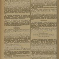 0290 - Page 282 - Sociétés savantes. Académie des sciences. (Séance du 10 février 1930) / Académie de médecine. (Séance du 18 février 1930). Notice. M. Rouvillois / La vaccination antityphoïdique du personnel de la marine marchande. M. Léon Bernard / Traitement des tuberculoses par le chlorhydrate de choline. MM. Jacques Carles et François Leuret, une note de M. Desgrez / Traitement de l'ulcère de l'estomac par les injections d'insuline. MM. le Professeur A. Cade et Ph. Barral... / Le froid à l'Académie / Société des chirurgiens de Paris. (Séance du 7 février 1930). A propos de l'amputation partielle du sein pour épithélioma. M. Luquet