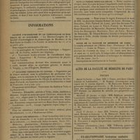0294 - Page 286 - Livres nouveaux. Eléments d'interprétation radioscopique et radiographique du poumon, par L. Schekter... [L. Babonneix] / Informations (suite). Société d'hydrologie et de climatologie de Bordeaux et du Sud-Ouest / Ves journées thermales du centre / XIe salon des Médecins / Croisières de la « Revue générale des sciences » / Dans la presse médicale belge / Nécrologie / Cours de la Faculté de médecine de Paris. Clinique médicale de l'Hôtel-Dieu... / Actes de la Faculté de médecine de Paris. Thèses