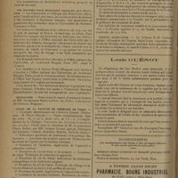 0354 - Page 346 - Informations. Avis de concours / Les bourses pour étudiants français aux États-Unis / Nécrologie / Cours de la Faculté de médecine de Paris. Clinique chirurgicale de l'Hôpital Cochin / Hôpital Saint-Louis / Louis Guénot. [Nécrologie] / Renseignements