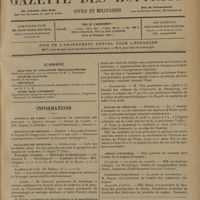 0369 - Page 361 - Sommaire / Informations. Hôpitaux de Paris. Concours de chirurgien des hôpitaux / Hôpitaux de Province. Dieppe / Facultés de médecine. Agrégation / Alger / Montpellier / Strasbourg / Écoles de médecine. Marseille / Légion d'honneur