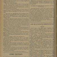 0410 - Page 402 - Hygiène publique. Après les inondations. Une circulaire de M. Désiré Ferry... / Livres nouveaux. La costituzione degli Eredotubercolosi. (La constitution des hérédo-tuberculeux), par le Professeur Mario Barbara / La soudure à la portée de tous. Collection « Les livres du Bricoleur » / Actes de la Faculté de médecine de Paris. Thèses