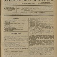 0449 - Page 441 - Sommaire / Informations. Hôpitaux de Paris. Concours de médecin des hôpitaux / Facultés de médecine. Agrégation / Paris / Médailles d'honneur de l'assistance publique
