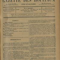 0475 - Page 467 - Sommaire / Informations. Hôpitaux de Province. Lyon / Asiles publics d'aliénés / En l'honneur du Docteur Ch. Nicolle / La collection du Professeur Capitan / Société internationale de chirurgie orthopédique / Nécrologie