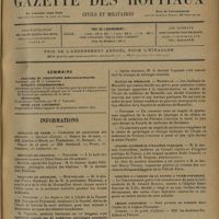 0509 - Page 501 - Sommaire / Informations. Hôpitaux de Paris. Concours de chirurgien des hôpitaux / Hôpitaux de Province. Toulouse / Facultés de médecine. Montpellier / Toulouse / Écoles de médecine. Marseille / Poitiers / Conseil supérieur d'hygiène publique / Citation à l'ordre de la nation à titre posthume / Légion d'honneur