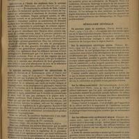 0517 - Page 509 - Analyses et indications bibliographiques. Neurologie ; par le Docteur J. Lhermitte... Physiologie. Contribution à l'étude des colorations vitales du système nerveux. (Bellavitis. Riv. Pat. Nerv...) / Contribution à l'étude des oxydases dans le système nerveux central. (Berlucchi. Arch. Ist. Biochim. ital.) / Le système nerveux régulateur du métabolisme du sucre. (F. Hillier et A. Tannenbaum. Arch. of Neurol. and Psychiat...) / L'influence du chlorure de calcium sur le tonus musculaire dans les cas de parkinsonisme. (I. Rusetzky. Med. biol...) / Sémiologie générale. Un nouveau signe de sciatique. (Turyn. Münch. med. Woch...) / Sur la contracture névritique active. (Vizioli. Riv. neur...) / Sur le réflexe naso-labial. (Astvatsatouroff. Livre jubilaire d'Edouard Flatau...) / Sur les réflexes oculo-cardiaque solaire. (Corriti. Rev. argent. neur...)