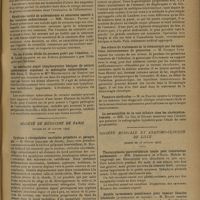 0543 - Page 535 - Sociétés savantes. Société médicale des hôpitaux. (Séance du 7 mars 1930). A propos de l'épreuve de la phénolsulfonephtaline pour l'étude du fonctionnement rénal. MM. A. Goris et Pasteur Vallery-Radot / Syndrome tardif de sclérodermie et cataracte associé à des troubles endocriniens. MM. Sézary, Favory et Mamou / Un cas d'abcès fétide du poumon guéri par l'émétine. M. Labbé / La méningite aiguë lymphocytaire bénigne de nature indéterminée simulant la méningite tuberculeuse. MM. Roch, E. Martin et Mlle Monedjikova... / Société de médecine de Paris. (Séance du 25 janvier 1929). Cyphose à rétropulsion nucléaire primitive et paraplégie. M. Marcel Galland... / A propos de la gastroptose. M. Victor Pauchet / Des échecs du traitement de la blennoragie par les injections intraveineuses de gonacrine. M. Georges Luys / Tumeurs cérébrales. M. de Martel / La perméabilité de la voie biliaire chez les cholécystostomisés. MM. Le Gac et Bécart / Société médicale et anatomo-clinique de Lille. (Séance du 25 février 1930). Thoracoplastie paravertébrale totale pour tuberculose pulmonaire. MM. Desbonnets et d'Hour / Double tarsectomie postérieure pour tumeur blanche bilatérale (présentation de malade). M. Billet / Trou de Botal (présentation de pièce). MM. Langeron, Lamoril et Torck