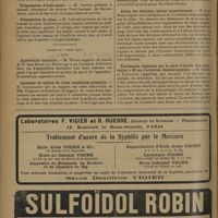 0576 - Page 568 - Sociétés savantes. Société de chirurgie. (Séance du 26 février 1930). Ventriculographie. M. de Martel / Présentation de malades. M. Dujarier / Présentation d'instrument. M. Gernez / Présentation de pièce. M. Leriche / (Séance du 5 mars 1930). Appendicite herniaire. M. Wiart / Anomalie de torsion de l'anse intestinale primitive. M. Ombrédanne, observation de MM. Peignaux et Fruchaud... / Action des solutions salines hypertoniques. M. Léon Binet / Vaccination régionale par la porte d'entrée. Son application à 39 cas d'arthrites blennorragiques. M. Basset et Poincloux