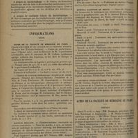 0578 - Page 570 - Sociétés savantes. Société de chirurgie. (Séance du 5 mars 1930). Vaccination régionale par la porte d'entrée. Son application à 39 cas d'arthrites blennorragiques. M. Basset et Poincloux / A propos du bactériophage. M. Gratia... / A propos de quelques échecs du bactériophage. M. Sauvé / Informations (suite). Cours de la Faculté de médecine de Paris. Chaire d'hygiène et de clinique de la première enfance. (Hospice des Enfants-Assistés) / Chaire de clinique chirurgicale infantile et orthopédique. (Hôpital des Enfants-Malades. Fondation de la Ville de Paris...) / Hôpital Beaujon. Démonstrations pratiques de lipiodo-diagnostic / Démonstration pratique de recherche de la chronaxie / Hôpital Laennec. Service d'oto-rhino-laryngologie / Hôpital maritime de Berck / Contre le charlatanisme / Actes de la Faculté de médecine de Paris. Thèses
