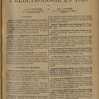 0617 - Page 609 - Analyses et indications bibliographiques. L'électrologie en 1929 ; par Louis Delherm... et Jean Loubier... I. Physique. Calcul de la quantité de chaleur dégagée par la d'Arsonvalisation diathermique. (A. Strohl. C. R. de la Soc. de biol...) / Variations de la température au cours des séances de diathermie. (J. Cotencin. C. R. de la Soc. de biol...) / La mesure des courants de diathermie. (A. Laquerrière. Bull. officiel de la Soc. franç. d'électroth. et de radiol...) / II. Appareils et technique. Voltmètre détecteur de maxima brefs. (Ph. Fabre. C. R. de la Soc. de biol...) / Appareil à courant continu. (Walter. Bull. officiel de la Soc. franç. d'électroth. et de radiol...) / Présentation d'appareils de diathermie à effets faradiques réglables. (Walter. Bull. officiel de la Soc. franç. d'électroth. et de radiol...) / Sur la constance des indications données par les milli-ampèremètres thermiques. (Walter. Bull. officiel de la Soc. franç. d'électroth. et radiol...) / Appareil transportable pour électrodiagnostic. (Morel Kahn. Bull. officiel de la Soc. franç. d'électroth. et radiol...) / Le bistouri diathermique et les ondes entretenues. (Giraudeau. Bull. de la Soc. franç. dermat. et de syphiligr...) / Conclusions pratiques concernant l'utilisation des ondes entretenues. (Heitz-Boyer. Bull. officiel de la Soc. franç. d'électroth. et de radiol...) / Le radio-bistouri « Lasem ». (Chenaille. Bull. officiel de la Soc. franç. d'électroth. et de radiol...) / Quelques indications concernant la résistance du corps humain en haute-fréquence, la valeur instantanée des courants de haute-fréquence en diathermie ; les effets de contraction et de faradisation. (Gondet. Bull. officiel de la Soc. franç. d'électroth. et de radiol...) / La mesure de la température des tissus en diathermie. (Gr. de Brancas. Bull. officiel de la Soc. fanç. d'électroth. et de radiol...) / Recherches sur l'efficacité relative d'électrodes humides salines et d'électrodes en plomb dans l'emploi de la diathermie. (G. Simon. Brit. Journ. of. Radiol...) / Sur les appareils de diathermie d'ondes entretenues. Le triodiathermique de Bordier. (Bordier. Arch. d'électr. méd. et de physioth. du cancer...) / L'appareillage en électrodiagnostic. (Dubost. Revue d'actin. et de physioth...)