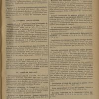 0623 - Page 615 - Analyses et indications bibliographiques. L'électrologie en 1929 ; par Louis Delherm... et Jean Loubier... V. Dermatoses. L'électro-dessiccation en dermatologie. (Archimbault et Albéric Marin. Bull. de la Soc. franç. de dermat. et de syphil...) / La physiothérapie des prurits. (Pierre Betoule. Th. de Paris...) / Résultats de la diathermo-coagulation en dermatologie. (J. Dubin. Journ. de radiol. et d'électrol...) / VI. Appareil circulatoire. La diathermie et la radiothérapie dans le traitement de l'artérite oblitérante. (L. Delherm et H. Beau. Journ. de radiol. et d'électrol...) / La diathermie et la radiothérapie dans la maladie de Raynaud. (Monier-Vinard, Delherm et Beau. Bull. officiel de la Soc. franç. d'électroth. et de radiol...) / Maladie de Raynaud et hautes fréquences. (Bonnefoy. Bull. officiel de la Soc. franç. d'électroth. et de radiol...) / VII. Système nerveux. Les atrophies postsciatiques. (Colanéri. Bull. officiel de la Soc. franç. d'électroth. et de radiol...) / Poliomyélite antérieure. (W. Benham Snow. Phys. Therapeut...) / Un cas de polynévrite postencéphalitique traitée par l'ionothérapie transmédullaire. (Langeron, Desplats et Galiegne. Journ. des sciences méd. de Lille...) / Myopathie avec hémiplégie infantile. (L. Babonneix et J. Lhermitte. Revue neurol...) / Atrophie considérable du membre inférieur et coxavalga consécutives à une paralysie infantile. (Oudard et Courtier. Revue d'orthopédie...) / Contribution à la thérapeutique de la névralgie faciale. (Ch. Rifailoff. Th. de Bucarest, in Revue neurol...) / Les ondes galvaniques alternatives à longues périodes. (A. Laquerrière. Journ. de radiol. et d'électrol...) / VIII. Organes génito-urinaires. Les traitements électriques de la blennorragie et de ses complications. (J.-E. Marcel. Journ. de méd. de Paris...)