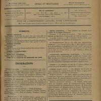0681 - Page 673 - Sommaire / Informations. Hôpitaux de Paris. Concours de médecin des hôpitaux / Facultés de médecine. Agrégation / Montpellier / Toulouse / Légion d'honneur. Algérie / La promulgation de la loi sur les assurances sociales / Conseillers techniques sanitaires / Marine / Guerre (armée active)