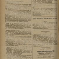 0682 - Page 674 - Informations. Ve Congrès de la Société internationale d'urologie / Association internationale de recherches médicales / Société d'électro-radiologie de Bordeaux et du Sud-Ouest / Cours de la Faculté de médecine de Paris. Clinique médicale propédeutique de la Charité / Hospice de la Salpêtrière / Hôpital Broca. (Services des Docteurs Touraine et Weissenbach) / Clinique urologique. (Hôpital Necker...) / Conférences sur l'emploi de l'insuline dans le traitement du diabète / Nécrologie / Actes de la Faculté de médecine de Paris. Thèses / Renseignements