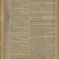 0703 - Page 695 - AAnalyses et indications bibliographiques. Chirurgie orthopédique ; par M. Lance... Tuberculose osseuse. L'opération de Robertson-Lavalle. Résultats de l'opération de Robertson-Lavalle. (J. Lascombe. Revue de chir...). L'opération de Robertson-Lavalle : résultats de 15 cas. (J. M. Vilardell. Arch. de med. cir y espec...) / L'opération de Robertson-Lavalle dans la tuberculose articulaire. (Alessandri. XIXe Congrès de la Soc. ital. d'orthop., Rome...). Tumeur blanche du genou traitée par la technique de Robertson-Lavalle. (P. Lombard [d'Alger]. Soc. de chir...). A propos de l'opération de Robertson-Lavalle. (H. Gandier. Réunion méd.-chir. des hôpit. de Lille..., in Presse méd...). Traitement des ostéo-arthrites tuberculeuses de la hanche et du genou par les greffes à la manière de Robertson-Lavalle. (C. de Nicola. Semana med...). Résultat de trois cas de greffes osseuses pour tuberculose ostéo-articulaire. (M. Bressot [Constantine]. Soc. des chir. de Paris...). Tumeur blanche du genou à forme fongueuse. Opération suivant la technique de Robertson-Lavalle. (P. Lombard [Alger]. Soc. de chir...). Trois cas d'arthrite tuberculeuse du genou traités par la méthode de Robertson-Lavalle. (L. Lamy. Soc. des chir. de Paris..., in Presse méd...). A propos du traitement des tuberculoses osseuses et articulaires : traitement de la tuberculose ostéo-articulaire du genou par l'incrustation de greffons. (Dupuy de Frenelle. Soc. des chir. de Paris...) / Mal de Pott. Ostéosynthèse dans le mal de Pott. Indications et résultats de l'ostéosynthèse dans le traitement du mal de Pott. (Rapports M. Rocher et E. Sorrel et discussion. XXVIII Congrès de l'Assoc. franç. de chir..., compte rendu Gaz. des hôpit...). Ostéosynthèse et héliothérapie comparées dans le traitement du mal de Pott. (M. Vignard. L'Avenir médical...) / Paraplégies pottiques. Paraplégie pottique brusque et complète à l'évolution rapidement mortelle par compression osseuse et pachyméningite. (Fiolle, Poinso et Jaur. Comité méd. des Bouches-de-Rhône..., in Gaz. des hôp...). Traitement des paraplégies pottiques par la laminectomie et la greffe. (Leriche. Soc. de chir..., Bull. et mém..., Discussion : E. Sorrel - idem... - idem...). Contribution à l'étude des paralysies pottiques. (René fontaine. Gaz. des hôp...). Traitement des paraplégies pottiques. (J. Calvé. Notes prat. d'act. méd...). Le traitement des paraplégies du mal de Pott dorsal. (Raphaël Massart et R. Ducroquet. Presse méd...)