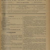 0805 - Page 797 - Sommaire / Informations. Hôpitaux de Paris. Concours de Médecin des hôpitaux / Hôpitaux de Province. Bordeaux / Nîmes / Valence / Facultés de médecine. Concours de l'agrégation / Concours pour le clinicat / La défense du B.C.G.