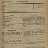 0825 - Page 817 - Sommaire / Informations. Hôpitaux de Paris. Concours d'accoucheur des hôpitaux / Concours pour la nomination à une place d'oto-rhino-laryngologiste / Facultés de médecine. Paris / Lille / Collège de France