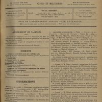 0893 - Page 885 - Sommaire / Informations. Hôpitaux de Paris. Deuxième concours de médecin des hôpitaux / Hôpitaux de province. Le Havre / Lyon / Facultés de médecine. Paris / Alger / Lille