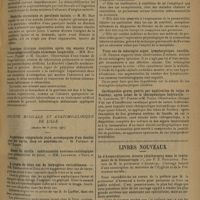 0903 - Page 895 - Sociétés savantes. Société médicale des hôpitaux. (Séance du 16 mai 1930). Un cas d'anaphylaxie alimentaire chez l'homme. Epreuves d'anaphylaxie passive positive. M. Ch. Flandin / Néphrite chronique et paralysie faciale. M. Et. May / Guérison clinique contrôlée après six années d'une tuberculose intestinale ulcéreuse inopérable. MM. Burnand, Perret et M. Gilbert / Société médicale et anatomo-clinique de Lille. (Séance du 8 avril 1930). A propos de deux cas de laryngites varicelleuses. MM. Deherripon et Galliègue / L'exploration gynécologique à l'aide du lipiodol. M. Favreau / Trois cas de méningite aiguë, lymphocytique, curable. M. Dereux / Cardiopathie grave, guérie par application de tubes de Southey, après échec de la thérapeutique habituelle. M. Langeron, Mlle Pernet et M. Torck / Livres nouveaux. La d'Arsonvalisation directe (diathermie) dans le traitement de la blennorragie, par P. E. Roucayrol. Préface de M. le Professeur d'Arsonval. (Ouvrage honoré d'une souscription du ministère de l'Hygiène et de la Prévoyance sociale)