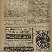 0904 - Page 896 - Livres nouveaux. La d'Arsonvalisation directe (diathermie) dans le traitement de la blennorragie, par P. E. Roucayrol. Préface de M. le Professeur d'Arsonval. (Ouvrage honoré d'une souscription du ministère de l'Hygiène et de la Prévoyance sociale) / Actes de la Faculté de médecine de Paris. Thèses