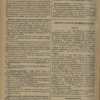 0922 - Page 914 - Sociétés savantes. Académie de médecine. (Séance du 17 juin 1930). Encéphalite récurrentielle. MM. C. Levaditi, T. Anderson, F. Selbie et Mlle R. Schoen / Accidents causés par les teintures organiques utilisées pour les chaussures, étoffes, fourrures, ainsi que pour la préparation de certains fards. M. Kling / De l'immuno-transfusion. MM. Arnault Tzanck et André Jaubert / Influence des agents extérieurs sur la marche des épidémies. M. Trillat / Centenaire de Marey / Actes de la Faculté de médecine de Paris. Thèses / Renseignements