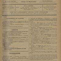 0941 - Page 933 - Sommaire / Informations. Hôpitaux de Paris. Concours de l'internat / Facultés de médecine. Agrégation / Concours pour l'obtention des bourses de doctorat en médecine