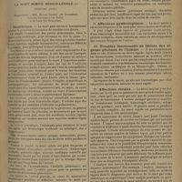 0949 - Page 941 - XVe Congrès de médecine légale de langue française. Paris, 26 et 27 mai 1930. La mort subite médico-légale. (Deuxième partie). Rapporteurs : MM. Héger-Gilbert..., Laignel-Lavastine... et de Laet... I. Obstétrique / II. Affections gynécologiques / III. Troubles fonctionnels ou lésions des organes génitaux de l'homme / IV. Affections rénales
